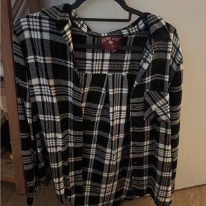 Hippie Rose Monochrome Plaid Top
